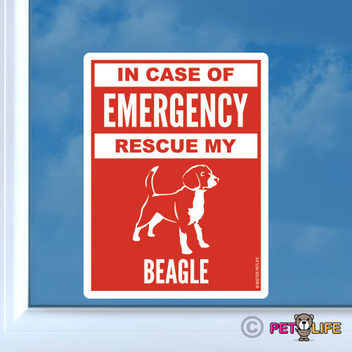 In Case of Emergency Rescue My Beagle Sticker