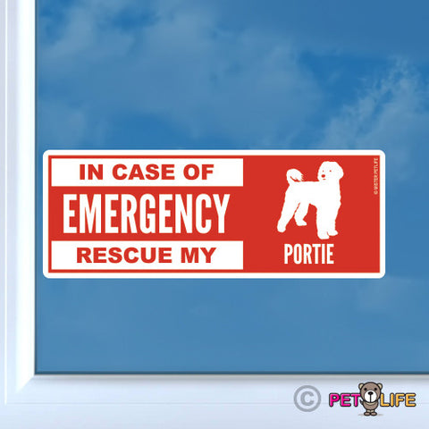 In Case of Emergency Rescue My Portuguese Water Dog Sticker