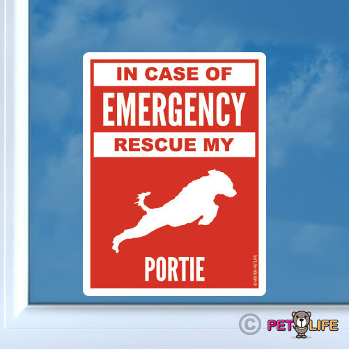 In Case of Emergency Rescue My Portuguese Water Dog Sticker