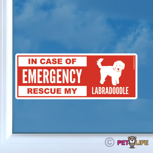 In Case of Emergency Rescue My Labradoodle Sticker