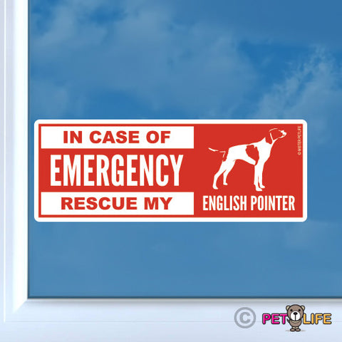 In Case of Emergency Rescue My English Pointer Sticker