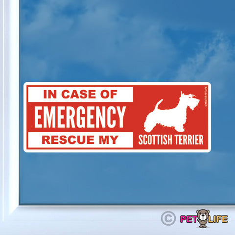 In Case of Emergency Rescue My Scottish Terrier Sticker