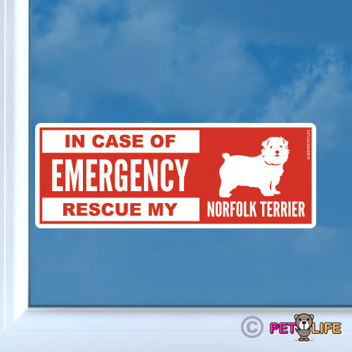 In Case of Emergency Rescue My Norfolk Terrier Sticker