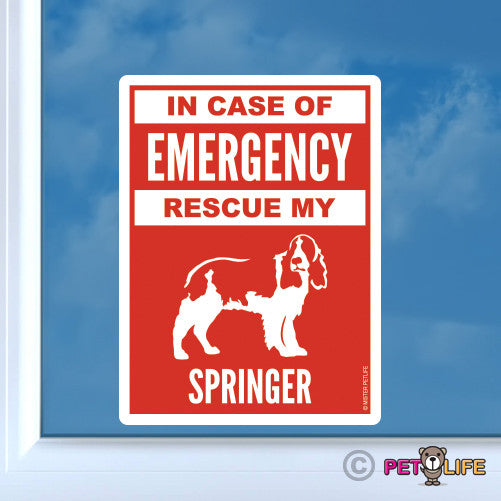 In Case of Emergency Rescue My Springer Sticker