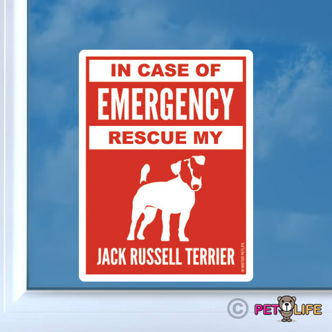 In Case of Emergency Rescue My Jack Russell Terrier Sticker