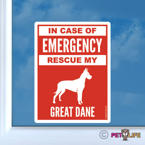 In Case of Emergency Rescue My Great Daneprofile Sticker