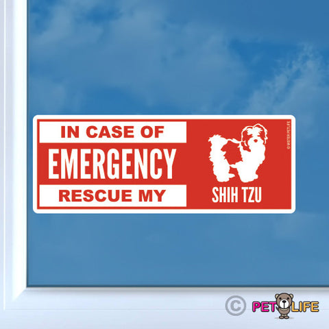 In Case of Emergency Rescue My Shih Tzu Sticker