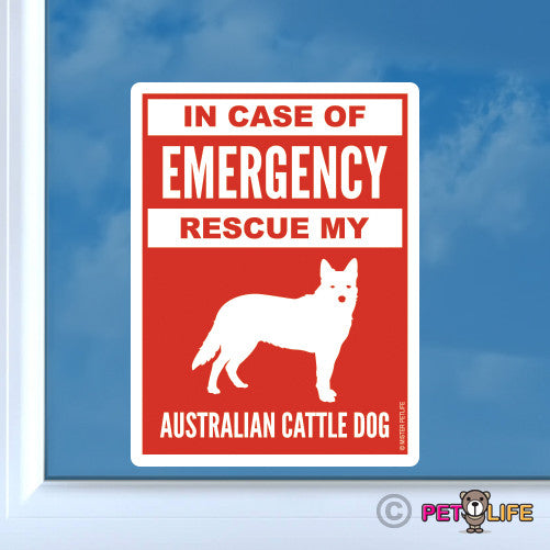 In Case of Emergency Rescue My Australian Cattle Dog Sticker