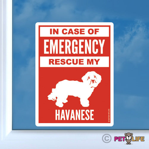 In Case of Emergency Rescue My Havanese Sticker