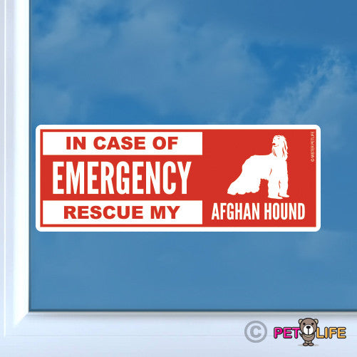 In Case of Emergency Rescue My Afghan Hound Sticker