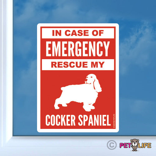 In Case of Emergency Rescue My Cocker Spaniel Sticker