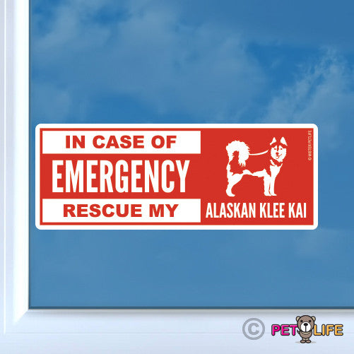 In Case of Emergency Rescue My Alaskan Klee Kai Sticker