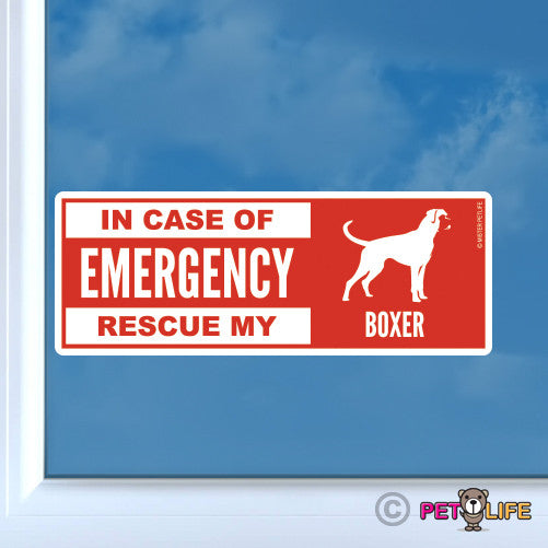 In Case of Emergency Rescue My Boxer Sticker