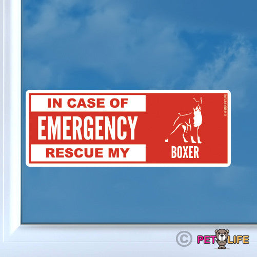 In Case of Emergency Rescue My Boxer Sticker