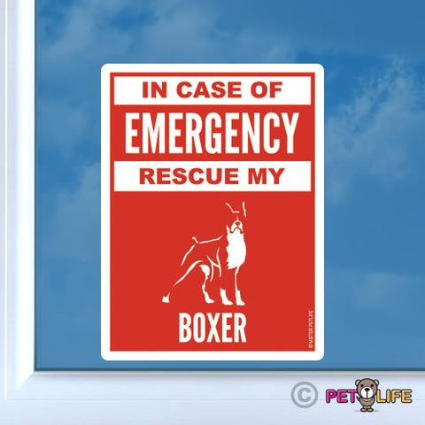 In Case of Emergency Rescue My Boxer Sticker