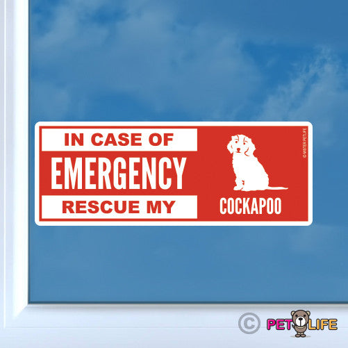 In Case of Emergency Rescue My Cockapoo Sticker