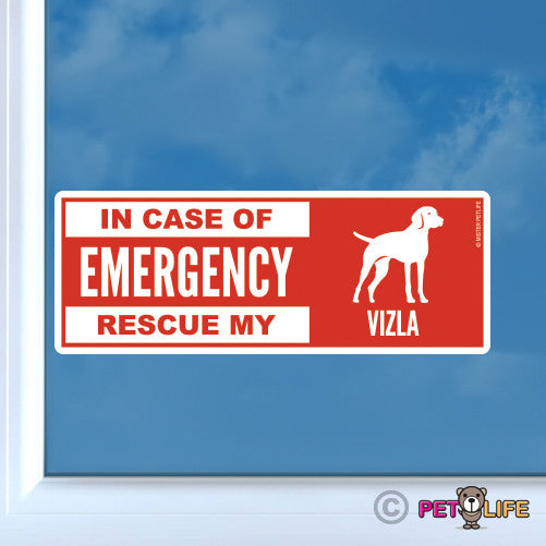 In Case of Emergency Rescue My Vizsla Sticker