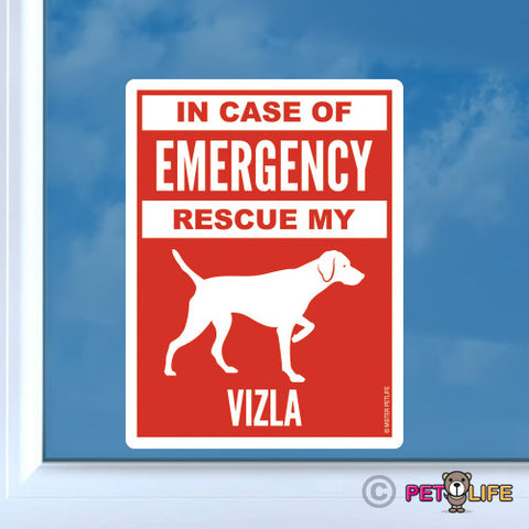 In Case of Emergency Rescue My Vizsla  Sticker