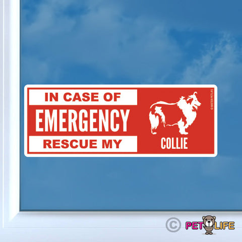 In Case of Emergency Rescue My Collie Sticker