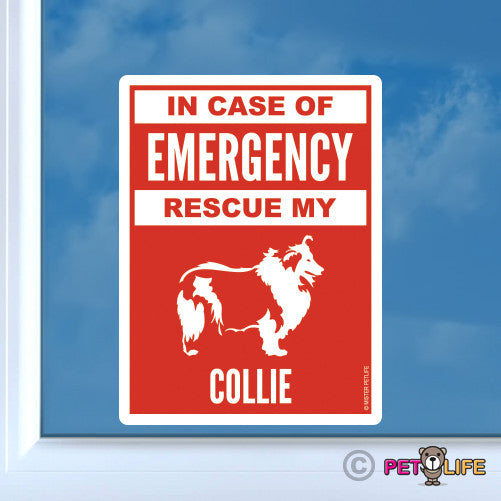 In Case of Emergency Rescue My Collie Sticker