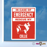 In Case of Emergency Rescue My Collie Sticker