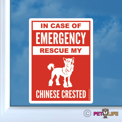 In Case of Emergency Rescue My Chinese Crested Sticker