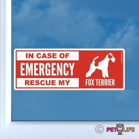 In Case of Emergency Rescue My Fox Terrier Sticker