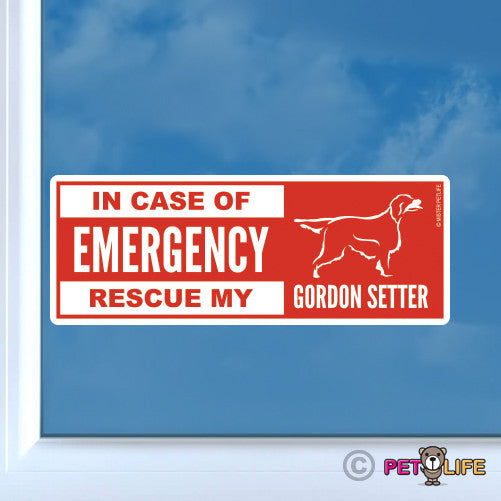 In Case of Emergency Rescue My Gordon Setter Sticker