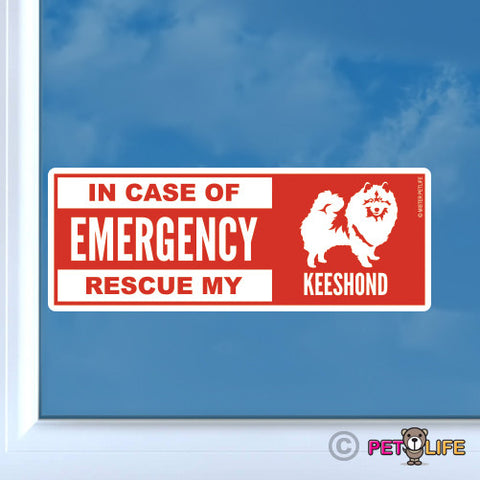 In Case of Emergency Rescue My Keeshond Sticker