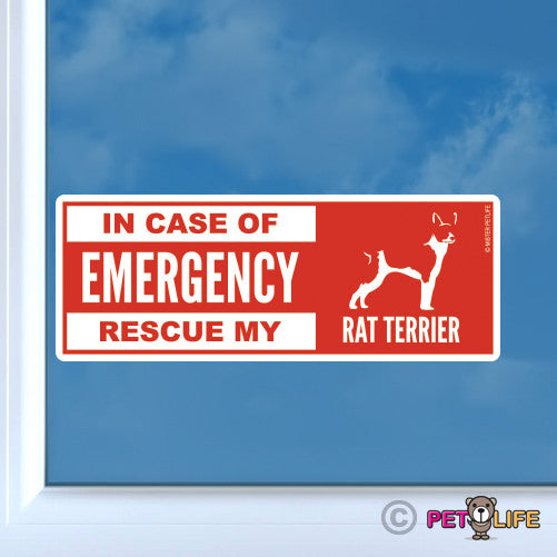 In Case of Emergency Rescue My Rat Terrier Sticker