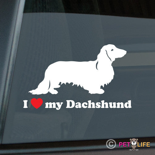 I Love My Dachshund Sticker