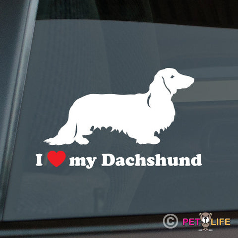 I Love My Dachshund Sticker