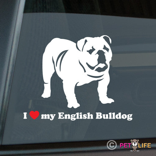 I Love My English Bulldog Sticker