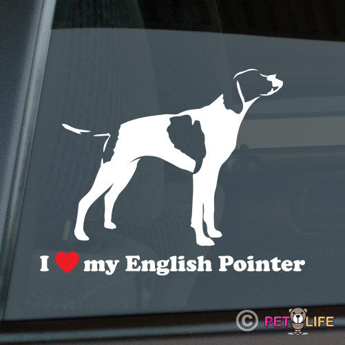 I Love My English Pointer Sticker