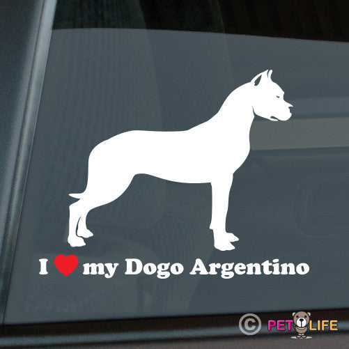 I Love My Dogo Argentino Sticker