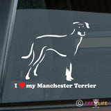 I Love My Manchester Terrier Sticker