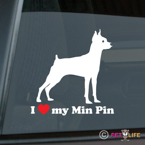 I Love My Miniature PinscherProfile Sticker