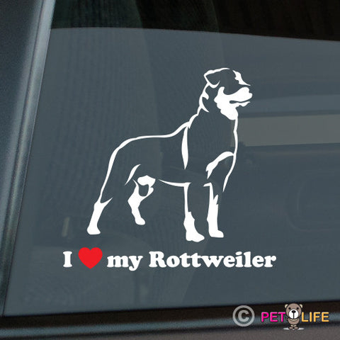 I Love My Rottweiler Sticker