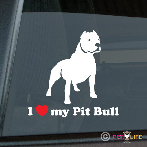 I Love My Pit Bullalert  Sticker