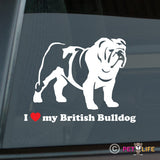 I Love My British Bulldog Sticker