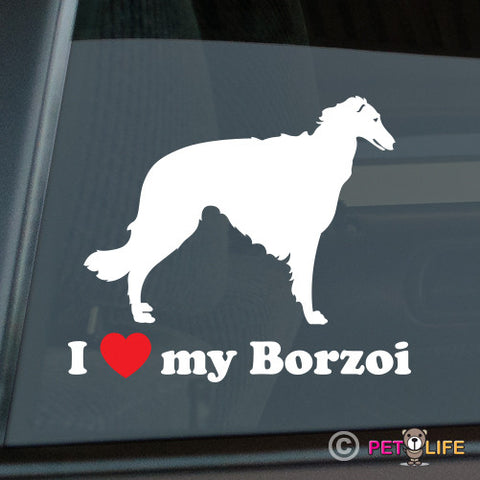 I Love My Borzoi Sticker