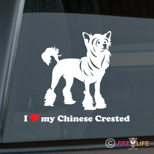 I Love My Chinese Crested Sticker