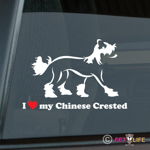 I Love My Chinese Crested Sticker