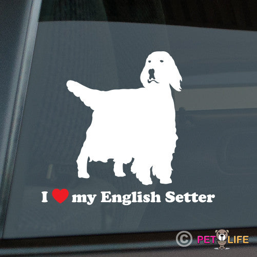 I Love My English Setter Sticker