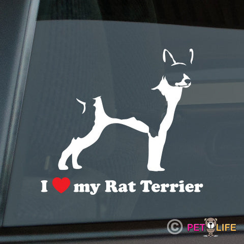 I Love My Rat Terrier Sticker