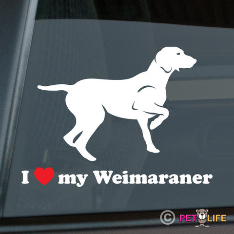 I Love My Weimaraner Sticker